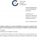 Passe vaccinal : Le Cercle Droit et liberté a transmis sa contribution extérieure au Conseil constitutionnel